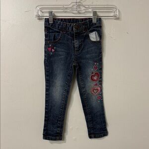 Healthtex Dark Blue Kids Jeans with Heart Accents Y2K